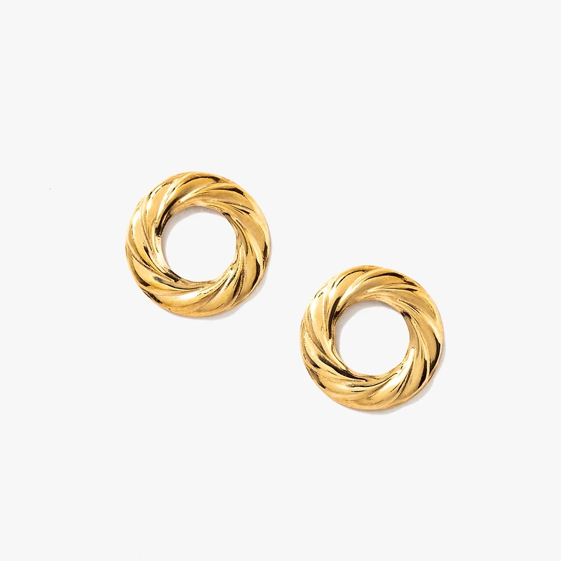 Twist Wreath Stud Earrings in 10K Yellow Gold