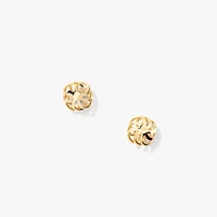 10K Yellow Gold Flower Stud Earrings