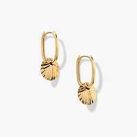 Disc Hoop Earrings in 10K Yellow Gold