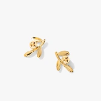 Leaf Stud Earring in 10K Yellow Gold