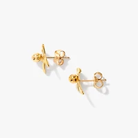 Leaf Stud Earring in 10K Yellow Gold