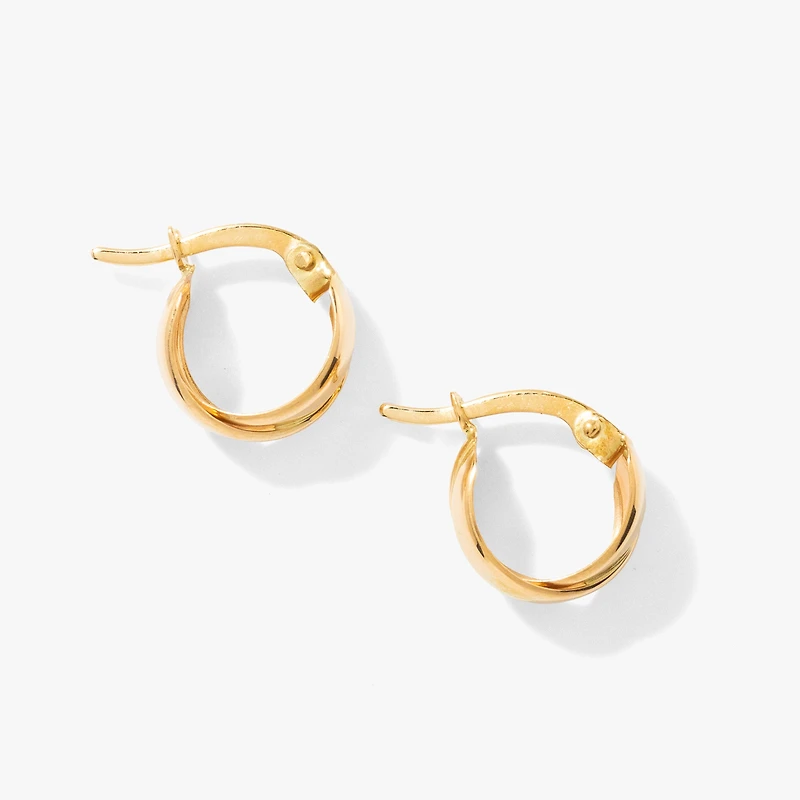 14K Yellow Gold Twist Hoop Earring
