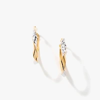 Diamond Cut Twist Hoop Earrings in 10K Yellow Gold