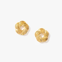 Flower Stud Earrings in 10K Yellow Gold