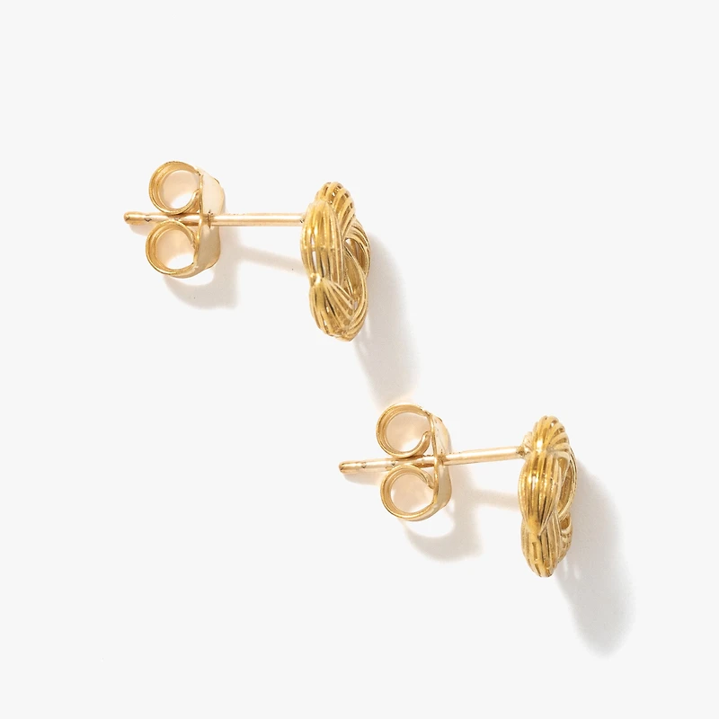 Flower Stud Earrings in 10K Yellow Gold