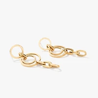 Paperclip Drop Stud Earrings in 10K Yellow Gold