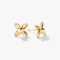 Flower Stud Earrings in 10K Yellow Gold