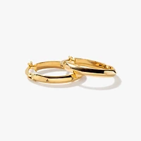 14K Yellow Gold Oval Hoop Earrings
