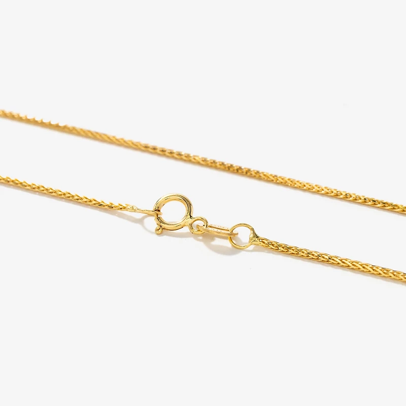 1mm Round Wheat Chain in 14K Yellow Gold (18")