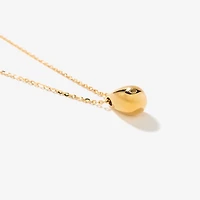 Oval Drop Necklace in 10K Yellow Gold