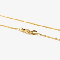 1mm Square Wheat Chain in 14K Yellow Gold (16")