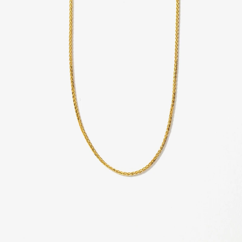 1mm Round Wheat Chain in 14K Yellow Gold (18")