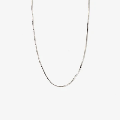 14K White Gold 0.60mm Box Chain (18")