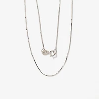 14K White Gold 0.60mm Box Chain (18")