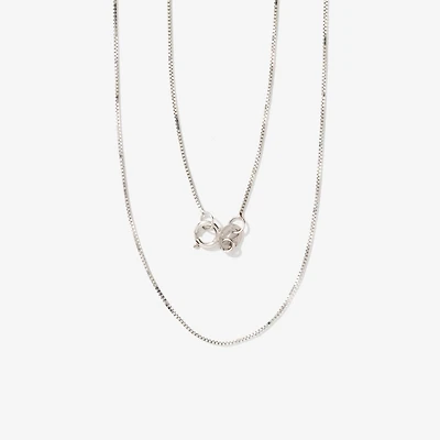 14K White Gold 0.60mm Box Chain (16")