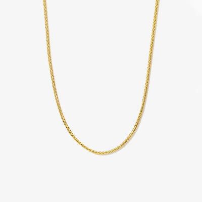 1mm Round Wheat Chain in 14K Yellow Gold (16")