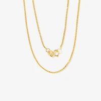 1mm Round Wheat Chain in 14K Yellow Gold (16")