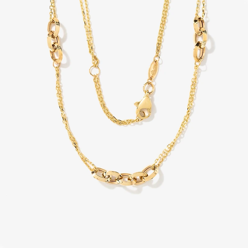 Oval Link Chain Necklace in 10K Yellow Gold