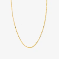 1mm Square Wheat Chain in 14K Yellow Gold (20")