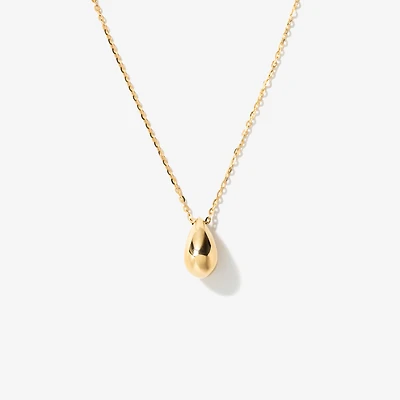 Oval Drop Necklace in 10K Yellow Gold