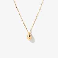 Oval Drop Necklace in 10K Yellow Gold