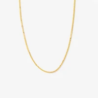 1mm Square Wheat Chain in 14K Yellow Gold (16")