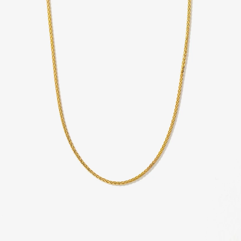 1mm Round Wheat Chain in 14K Yellow Gold (20")