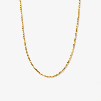 1mm Round Wheat Chain in 14K Yellow Gold (20")