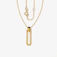 Rectangle Pendant Necklace in 10K Yellow Gold