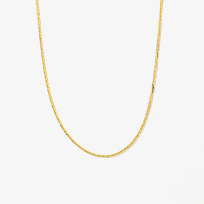 1mm Square Wheat Chain in 14K Yellow Gold (18")