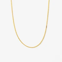 1mm Square Wheat Chain in 14K Yellow Gold (18")