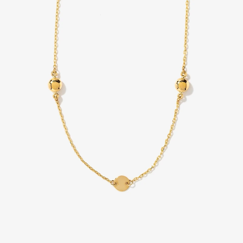 Disc Chain Necklace in 10K Yellow Gold