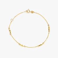 10K Yellow Gold Bracelet with Leaf Motif