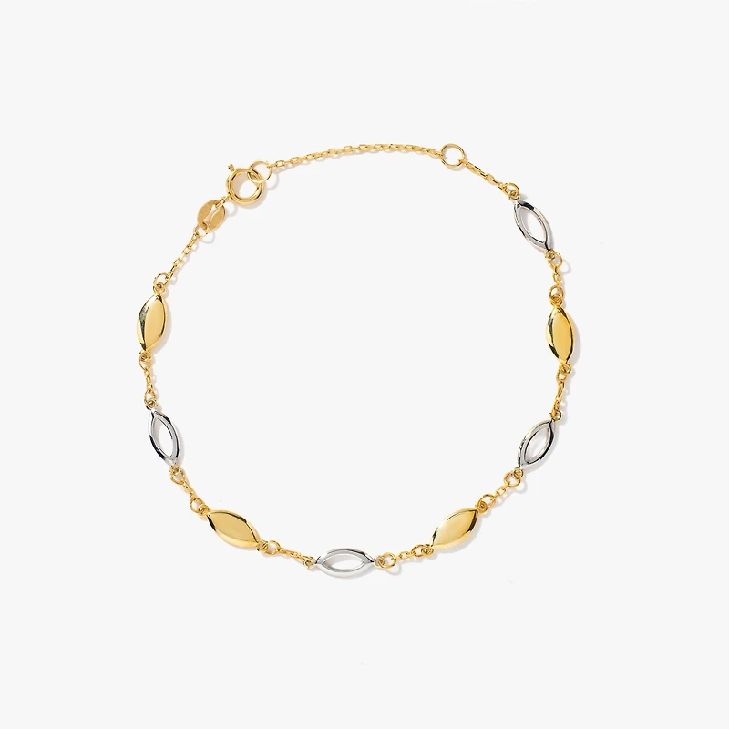 Ellipse Link Bracelet in 10K Yellow Gold