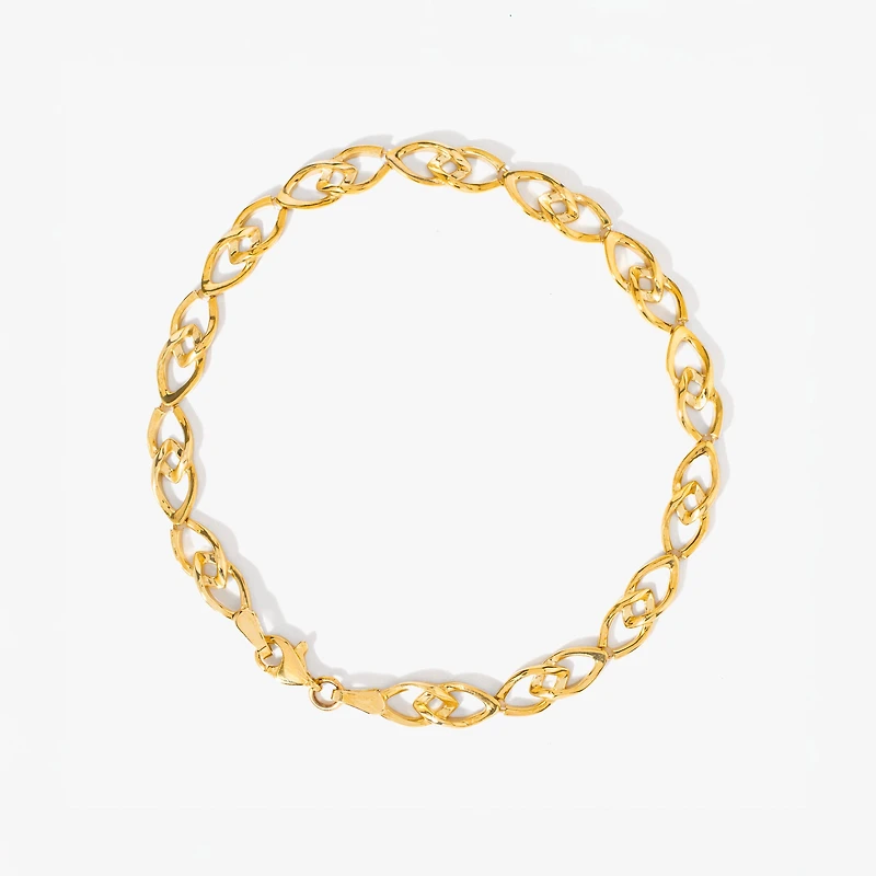 Ellipse Link Bracelet in 10K Yellow Gold