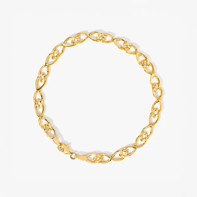 Ellipse Link Bracelet in 10K Yellow Gold