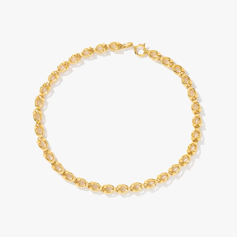 Circle Link Bracelet in 10K Yellow Gold
