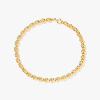 Circle Link Bracelet in 10K Yellow Gold