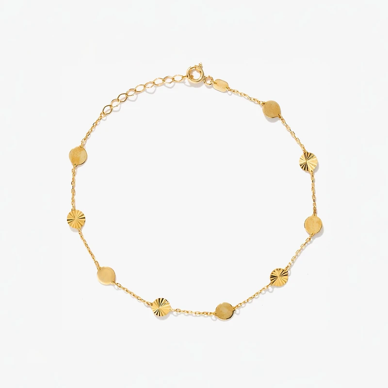 Disc Bracelet in 10K Yellow Gold