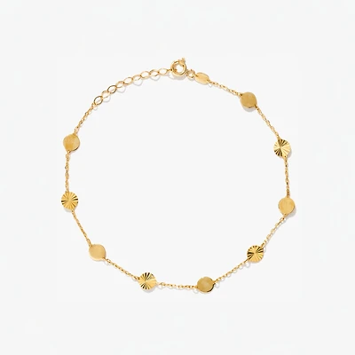 Disc Bracelet in 10K Yellow Gold