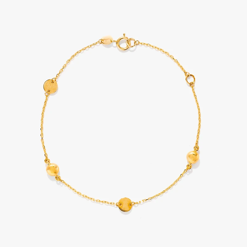 Disc Bracelet in 10K Yellow Gold