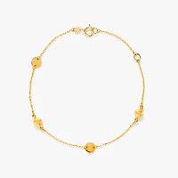 Disc Bracelet in 10K Yellow Gold