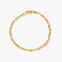 3mm 10K Yellow Gold Singapore Bracelet