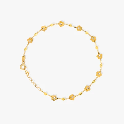 Flower Bracelet in 10K Yellow Gold