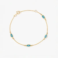 Evil Eye Bracelet in 10K Yellow Gold