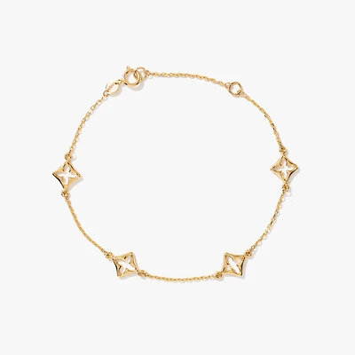 Flower Bracelet in 10K Yellow Gold