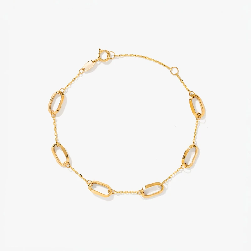 Oval Link Bracelet in 10K Yellow Gold