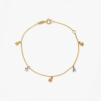 Star Bracelet in 10K Yellow Rose and White Gold