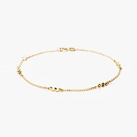 10K Yellow Gold Bracelet with Leaf Motif