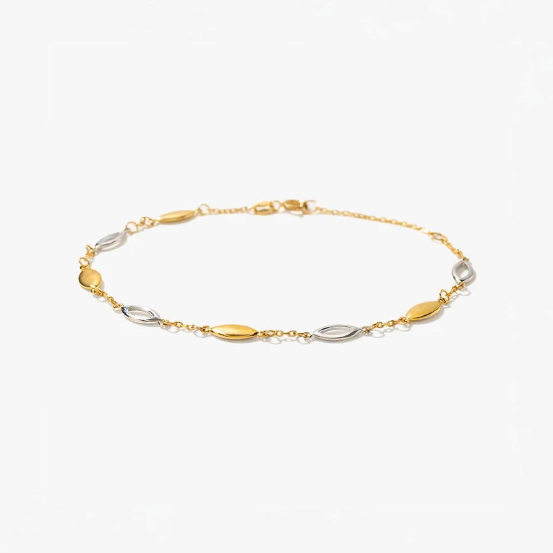Ellipse Link Bracelet in 10K Yellow Gold